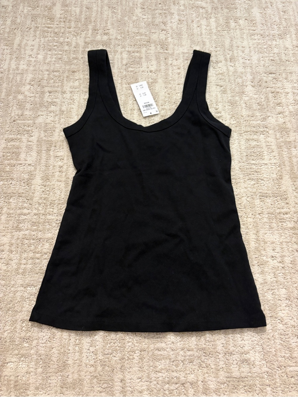 Abercrombie vintage style black rib 100% cotton tank top size medium BNWT